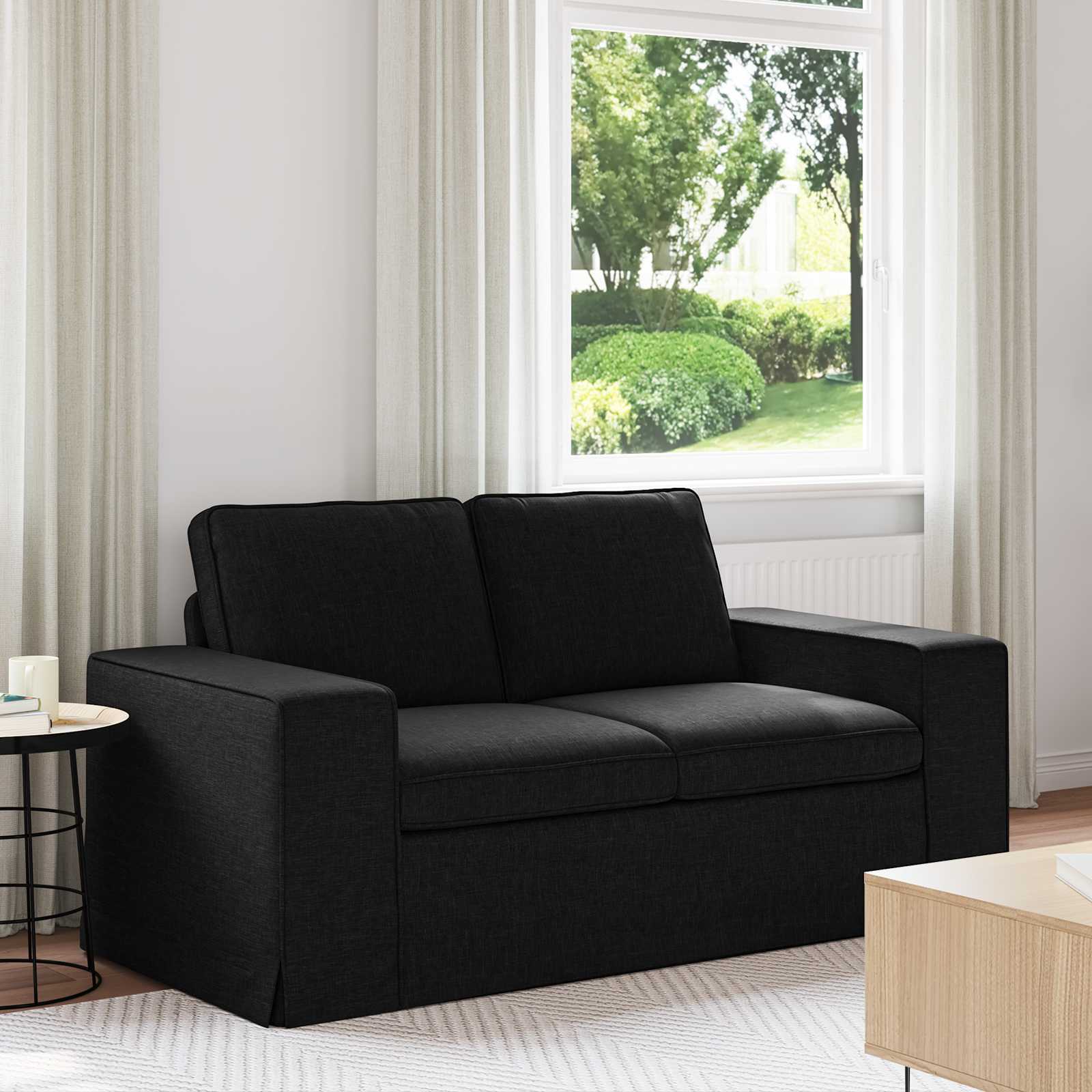 vidaXL Sofa Czarny 162 x 80 x 82 cm tkanina