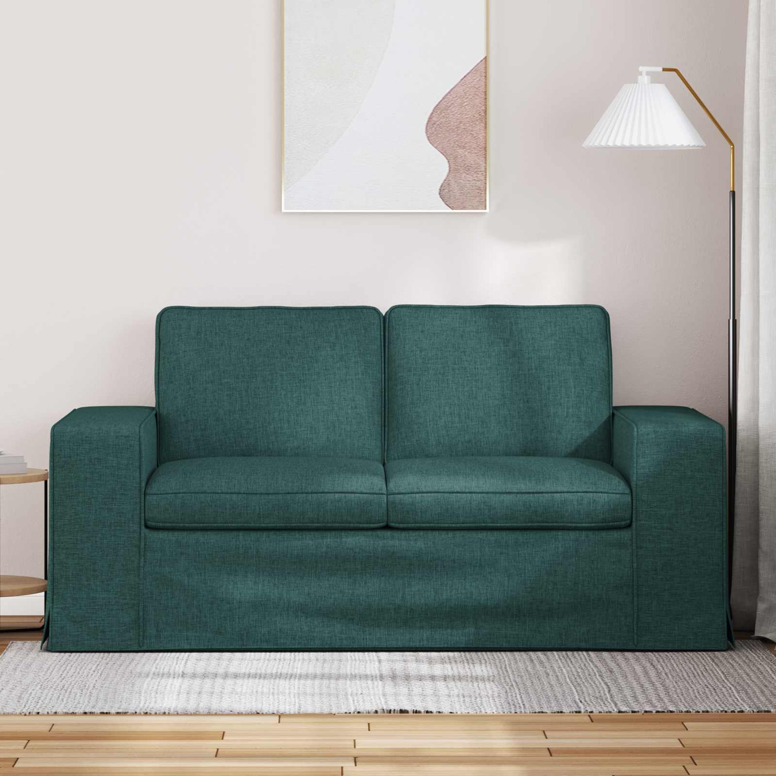 vidaXL Sofa Ciemna zieleń 162 x 80 x 82 cm tkanina