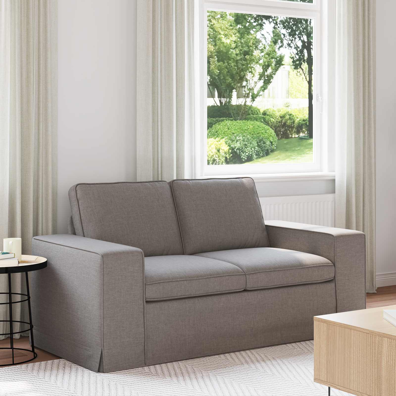 vidaXL Sofa Ciemnoszary 162 x 80 x 82 cm tkanina
