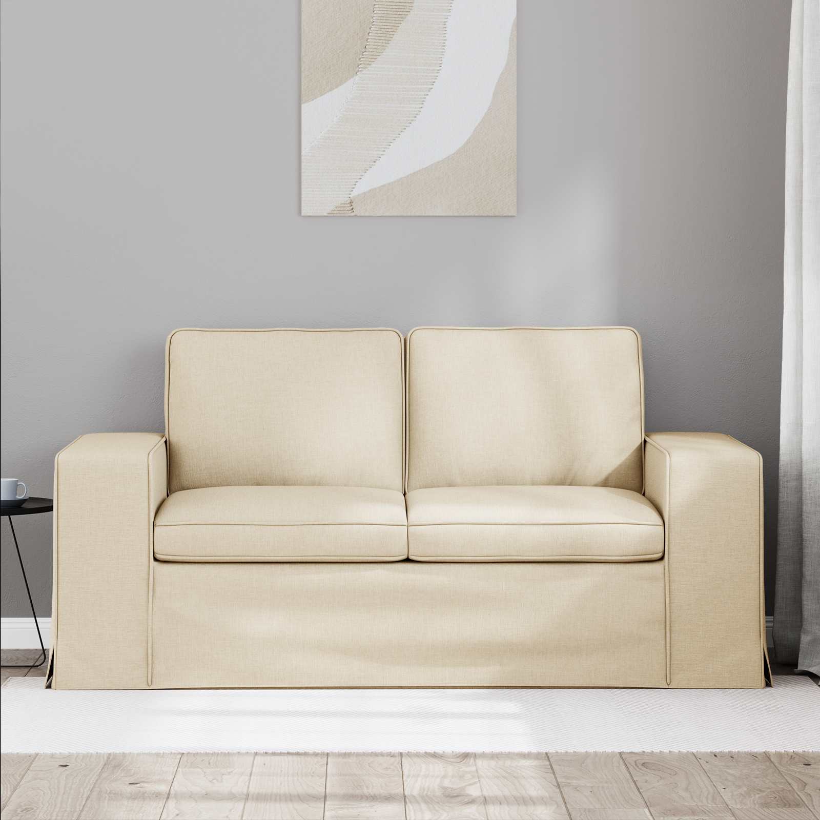 vidaXL Sofa Kremowy 162 x 80 x 82 cm tkanina