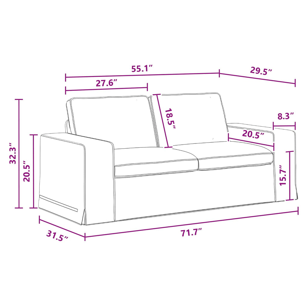 vidaXL Sofa Ciemnoszary 182 x 80 x 82 cm tkanina