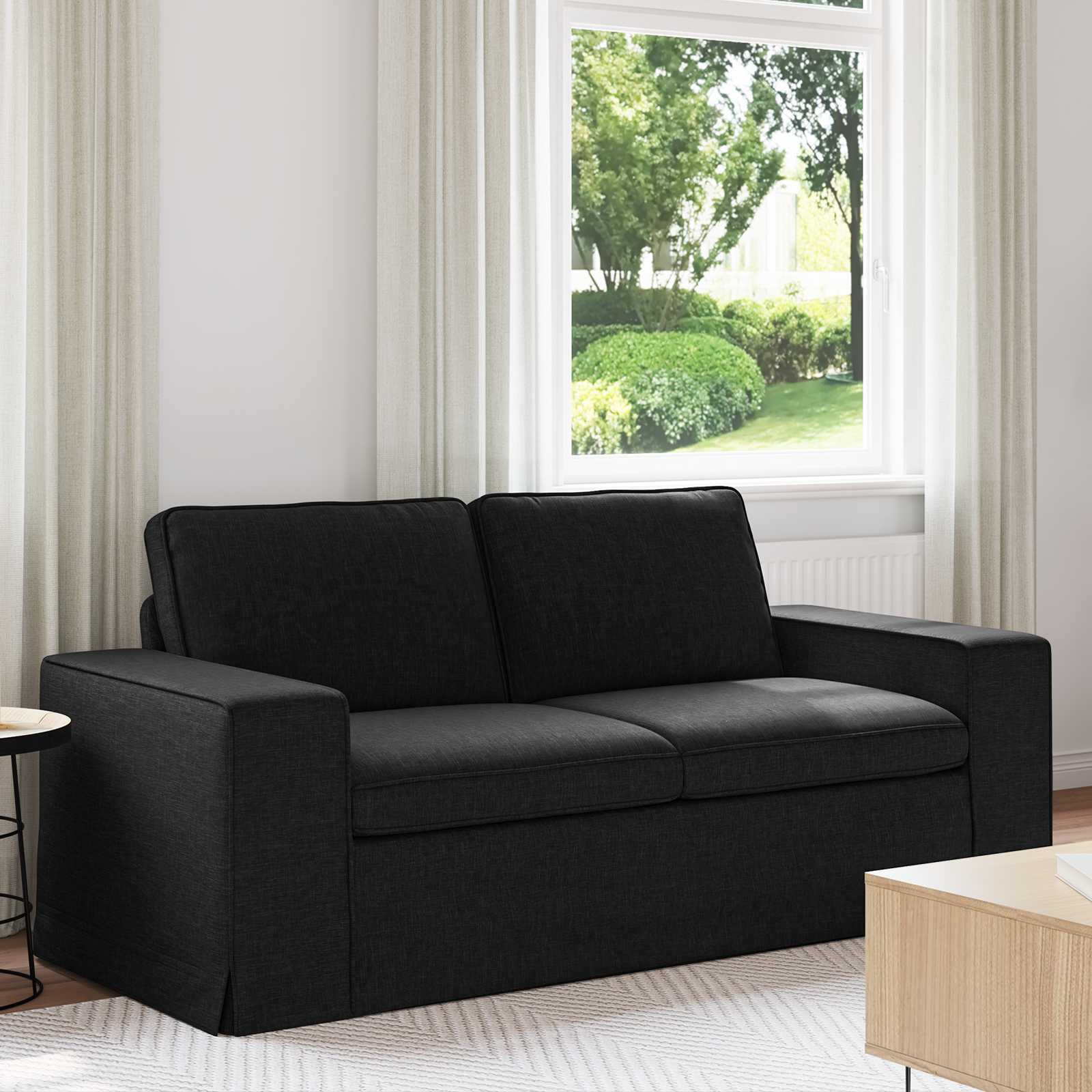 vidaXL Sofa Czarny 182 x 80 x 82 cm tkanina