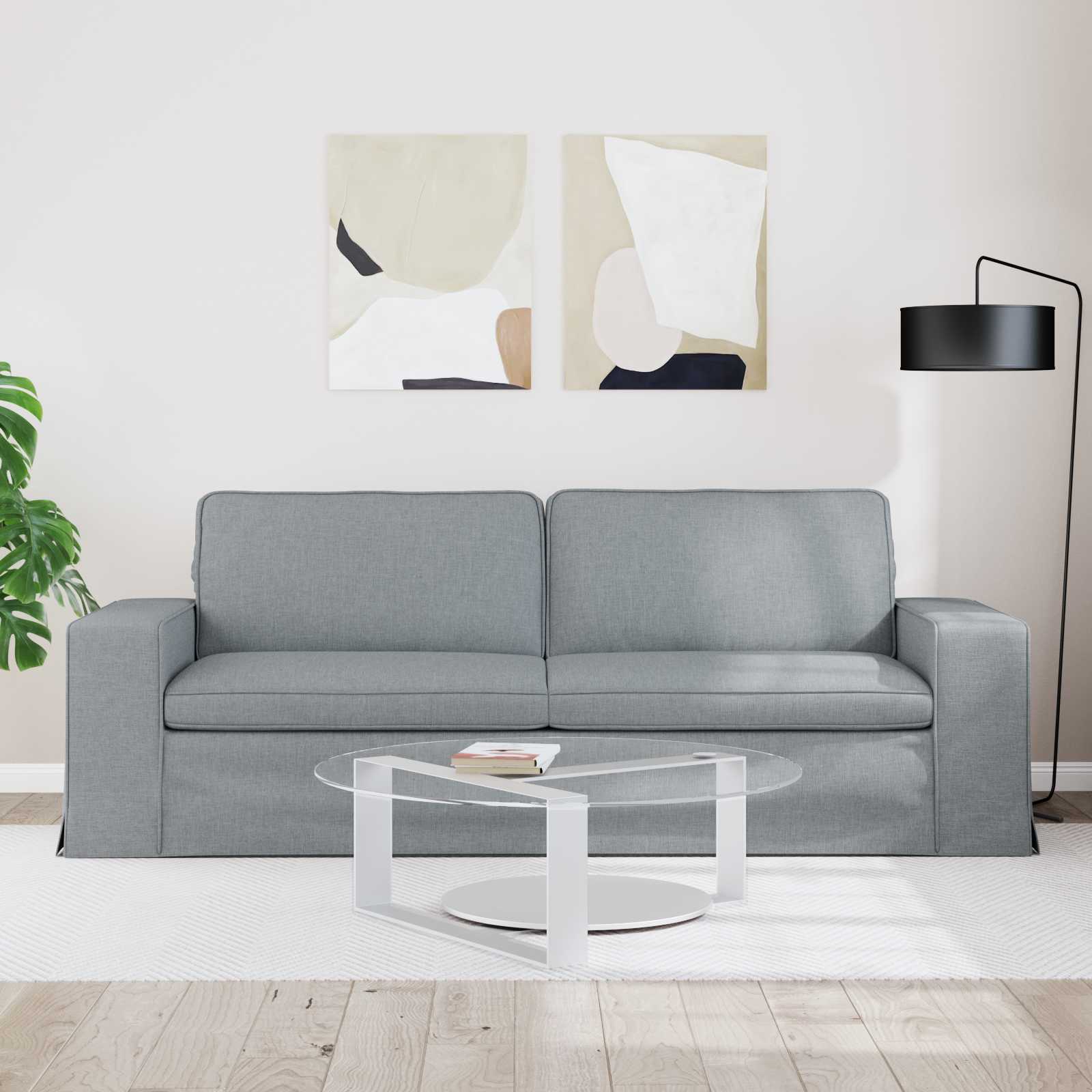 vidaXL Sofa Jasnoszary 222 x 80 x 82 cm tkanina
