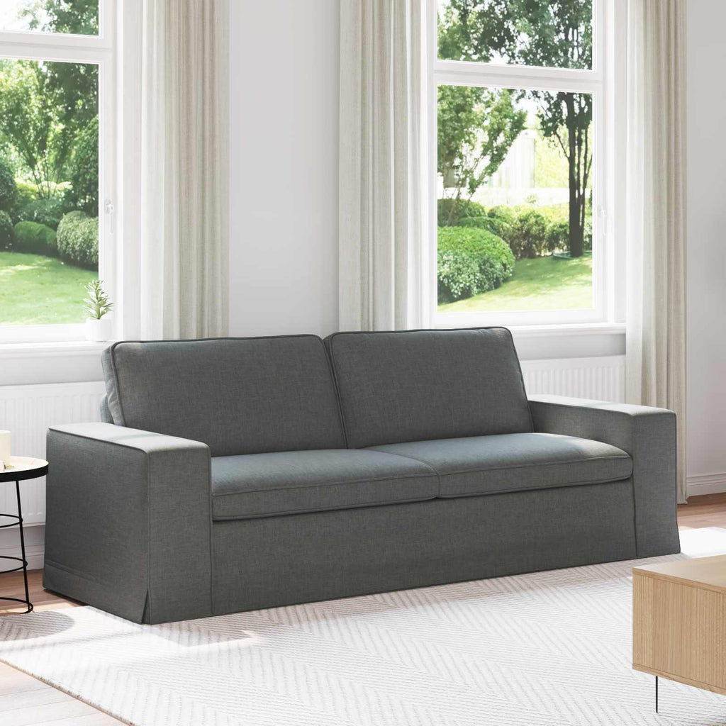 vidaXL Sofa Ciemnoszary 222 x 80 x 82 cm tkanina