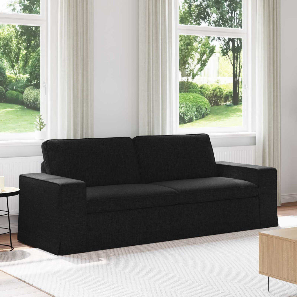 vidaXL Sofa Czarny 222 x 80 x 82 cm tkanina