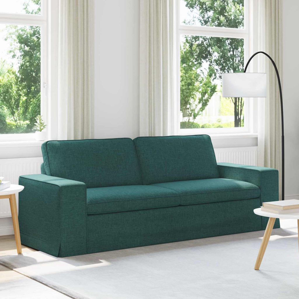 vidaXL Sofa Ciemna zieleń 222 x 80 x 82 cm tkanina