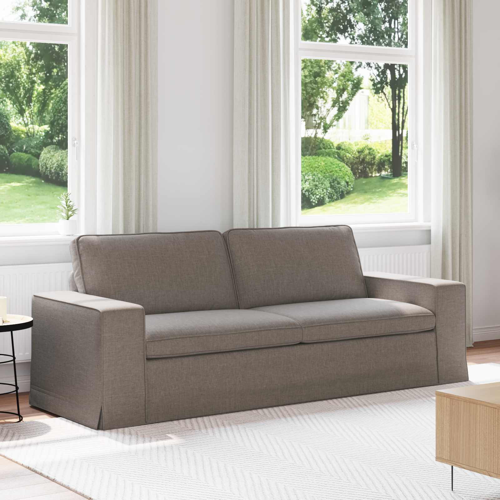 vidaXL Sofa Ciemnoszary 222 x 80 x 82 cm tkanina