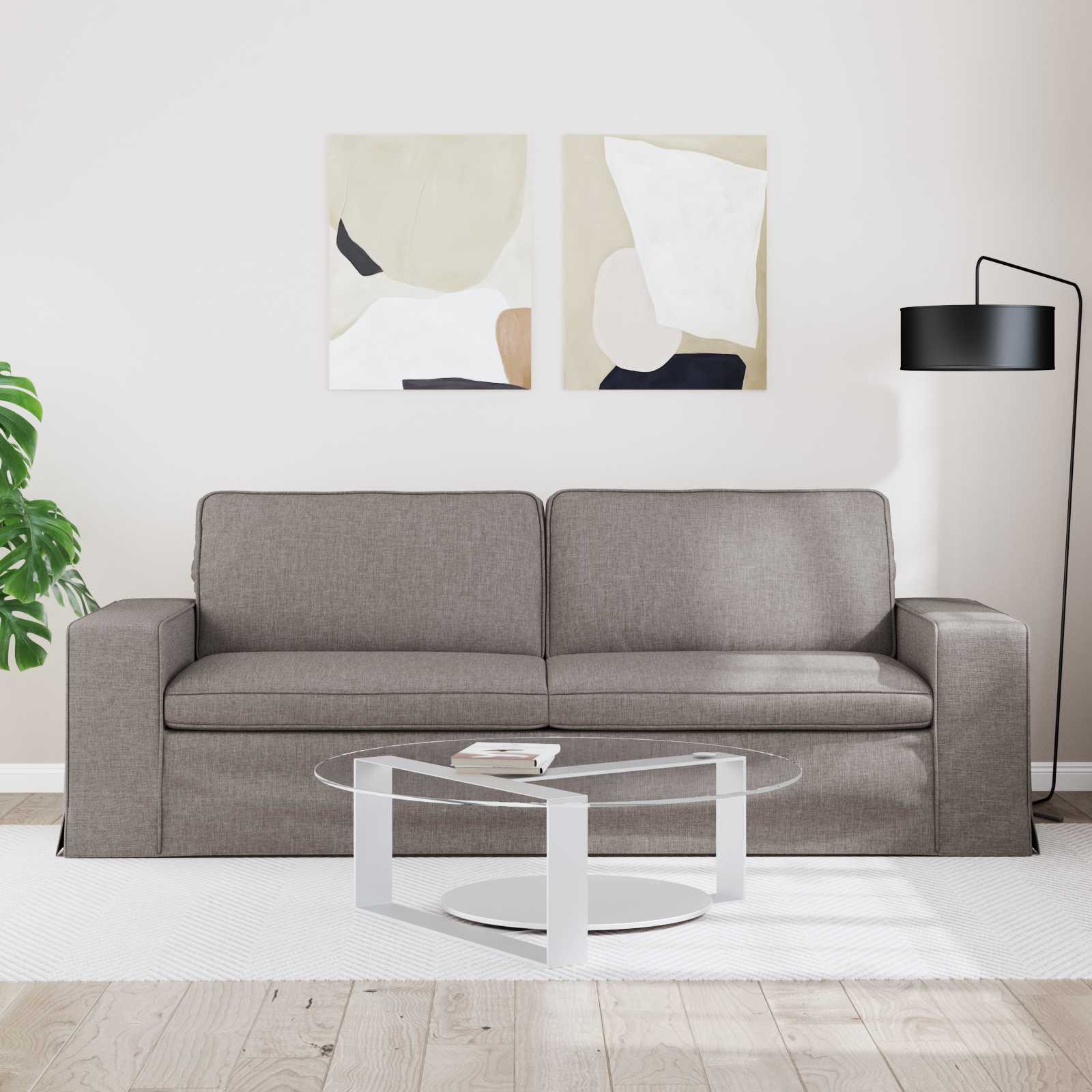vidaXL Sofa Ciemnoszary 222 x 80 x 82 cm tkanina