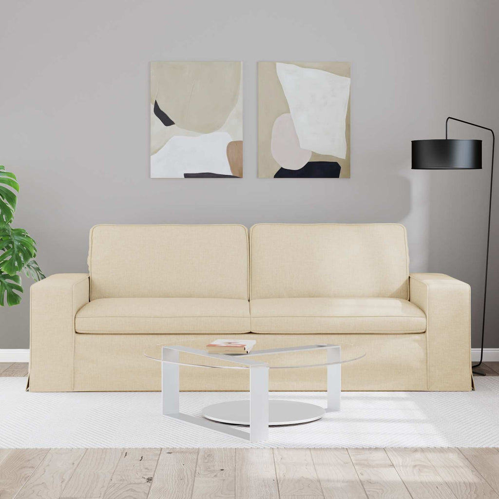 vidaXL Sofa Kremowy 222 x 80 x 82 cm tkanina