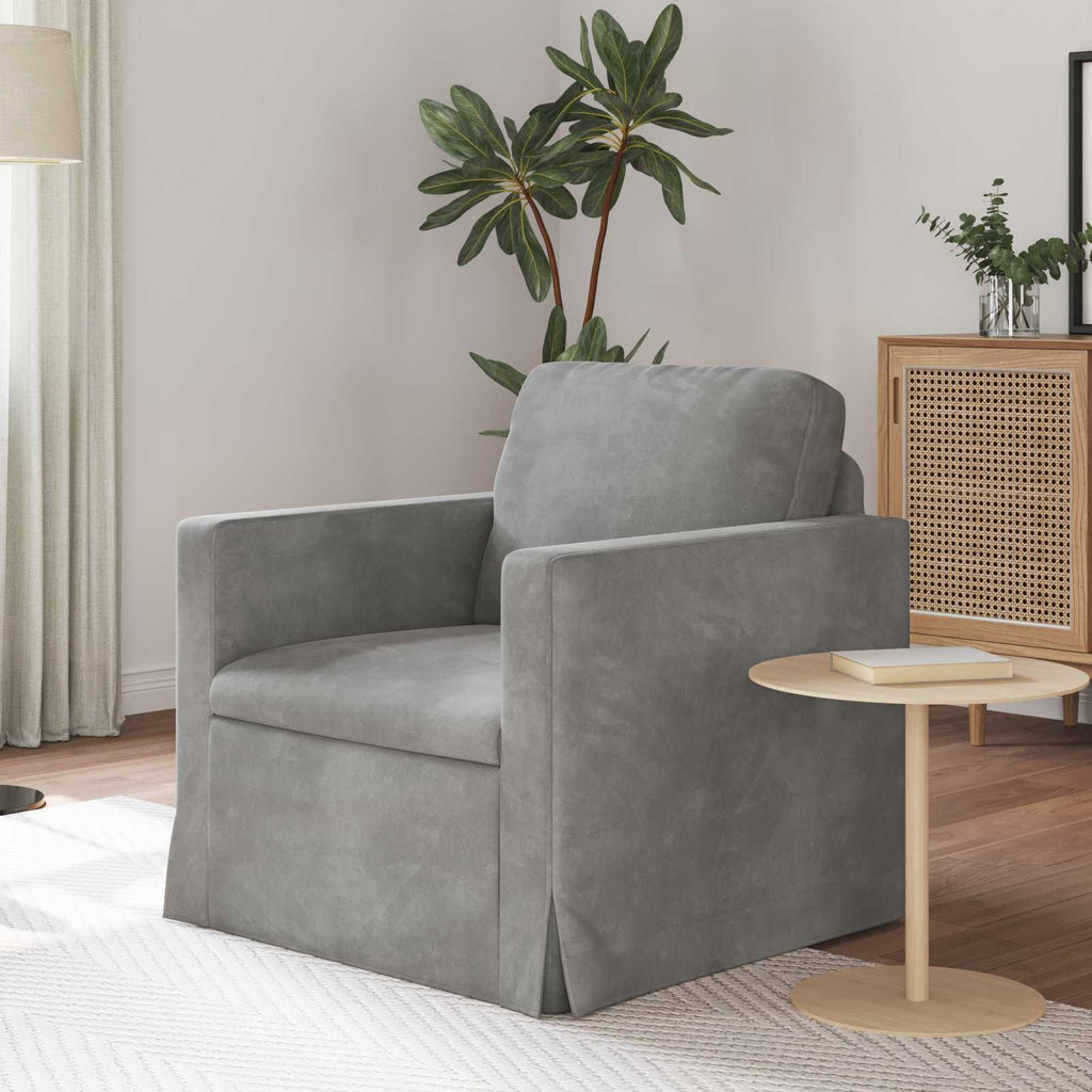 vidaXL Sofa Jasnoszary 78 x 78 x 80 cm Aksamit