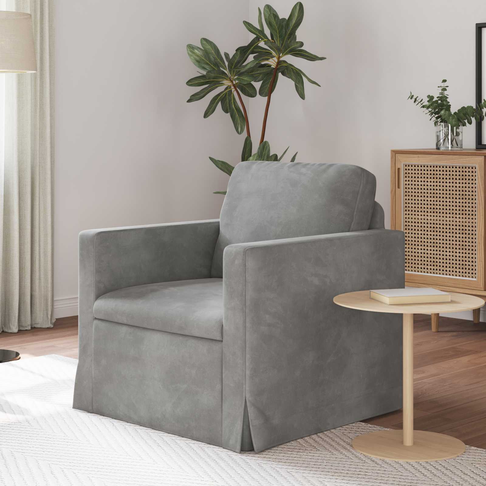 vidaXL Sofa Jasnoszary 78 x 78 x 80 cm Aksamit