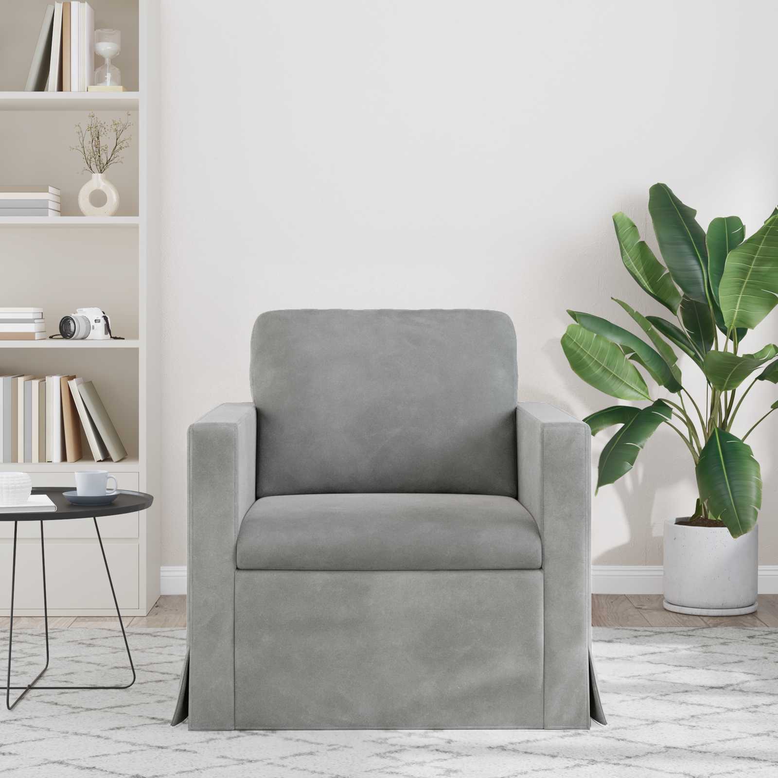 vidaXL Sofa Jasnoszary 78 x 78 x 80 cm Aksamit