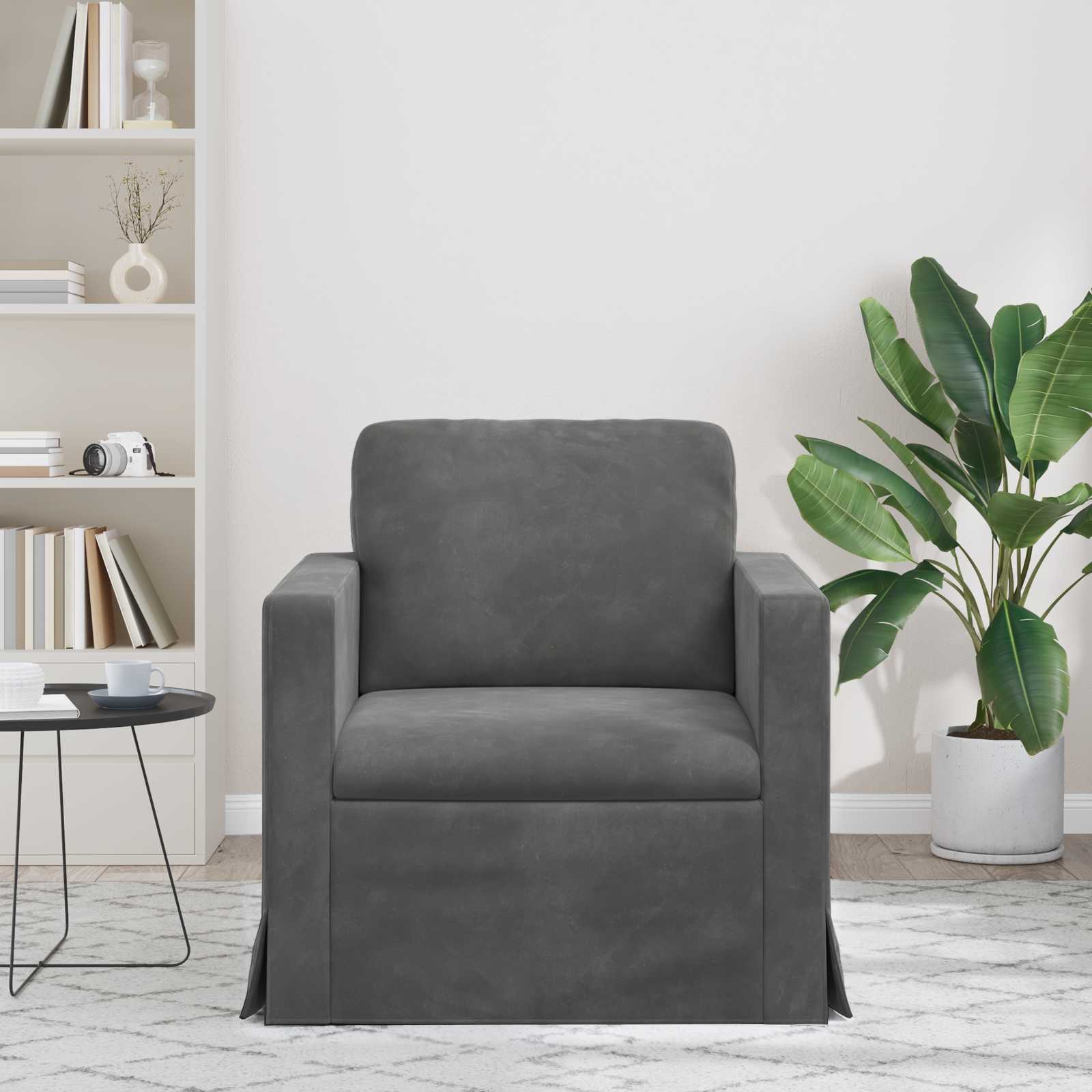 vidaXL Sofa Ciemnoszary 78 x 78 x 80 cm Aksamit