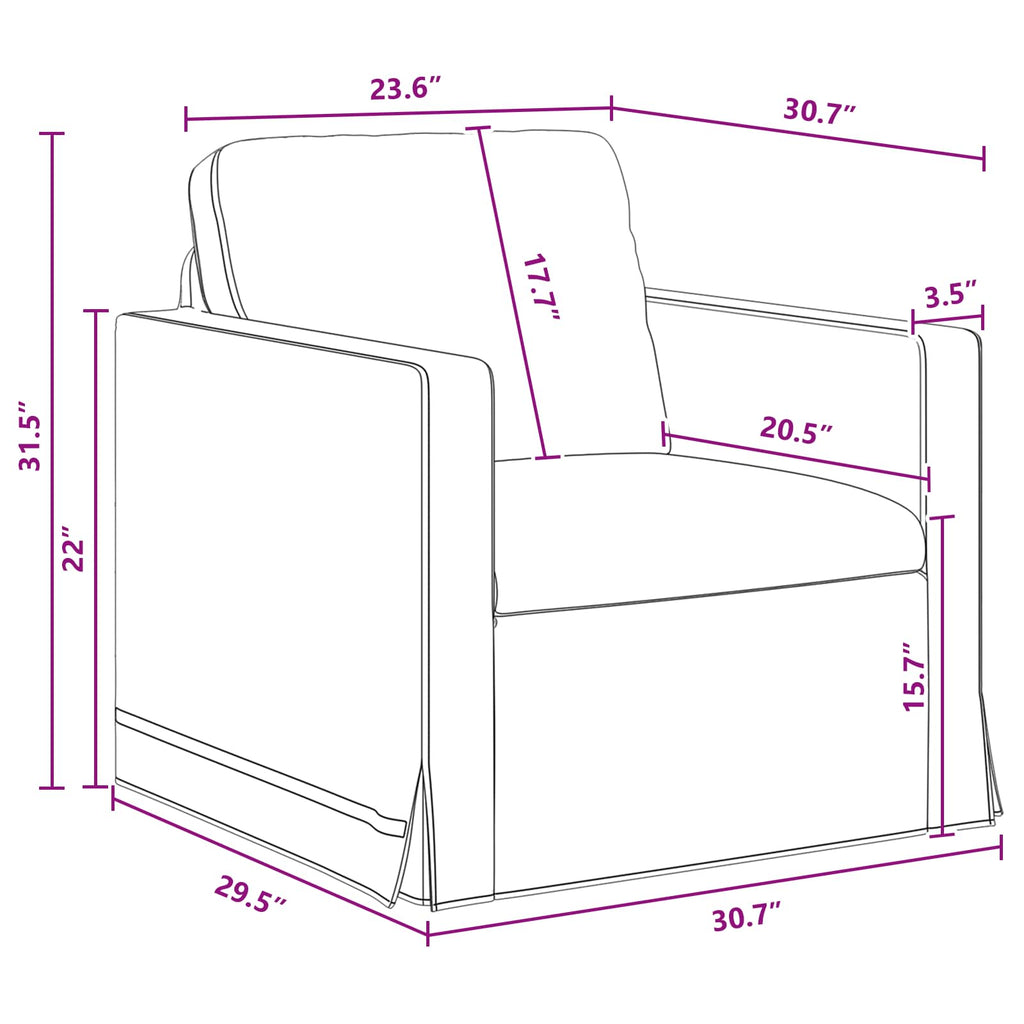 vidaXL Sofa Ciemnoszary 78 x 78 x 80 cm Aksamit