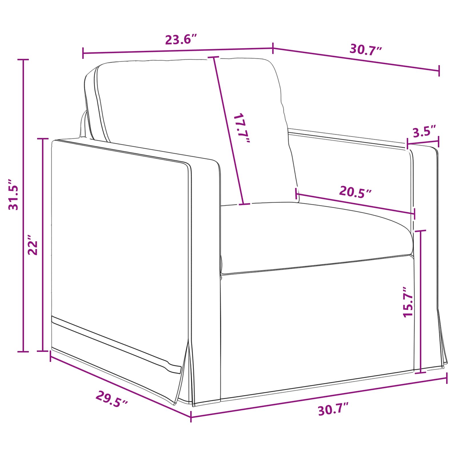 vidaXL Sofa Ciemnoszary 78 x 78 x 80 cm Aksamit