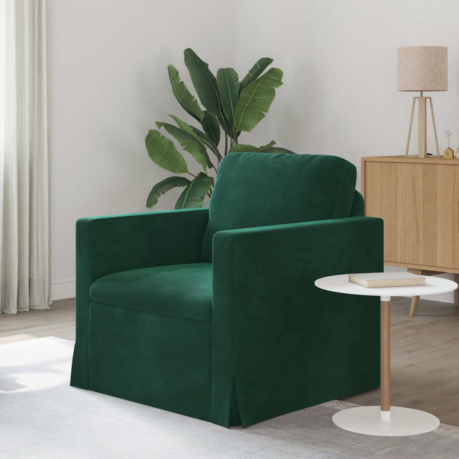 vidaXL Sofa Ciemna zieleń 78 x 78 x 80 cm Aksamit