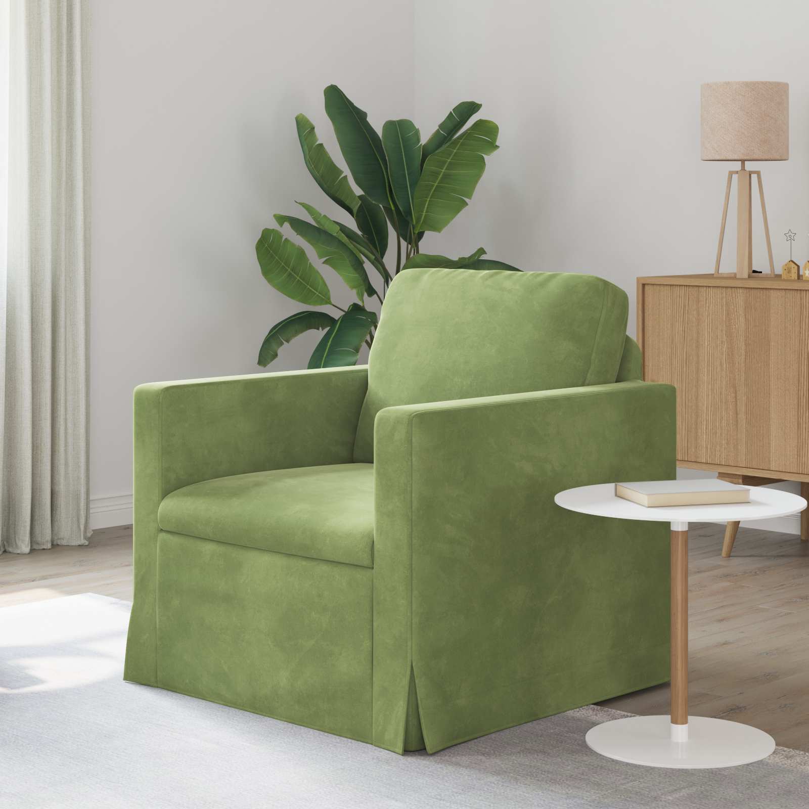 vidaXL Sofa Jasnozielony 78 x 78 x 80 cm Aksamit