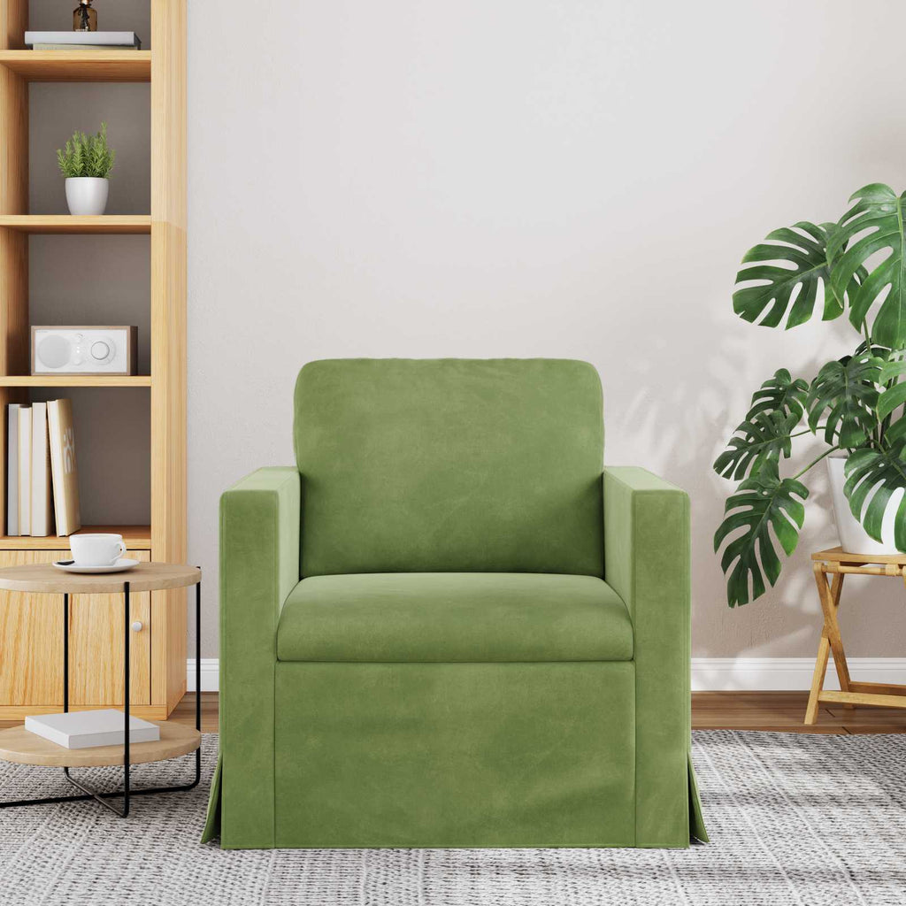 vidaXL Sofa Jasnozielony 78 x 78 x 80 cm Aksamit