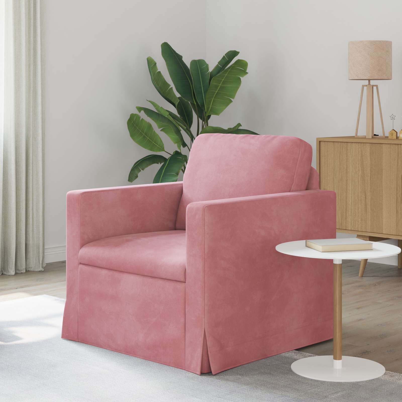 vidaXL Sofa Różowy 78 x 78 x 80 cm Aksamit