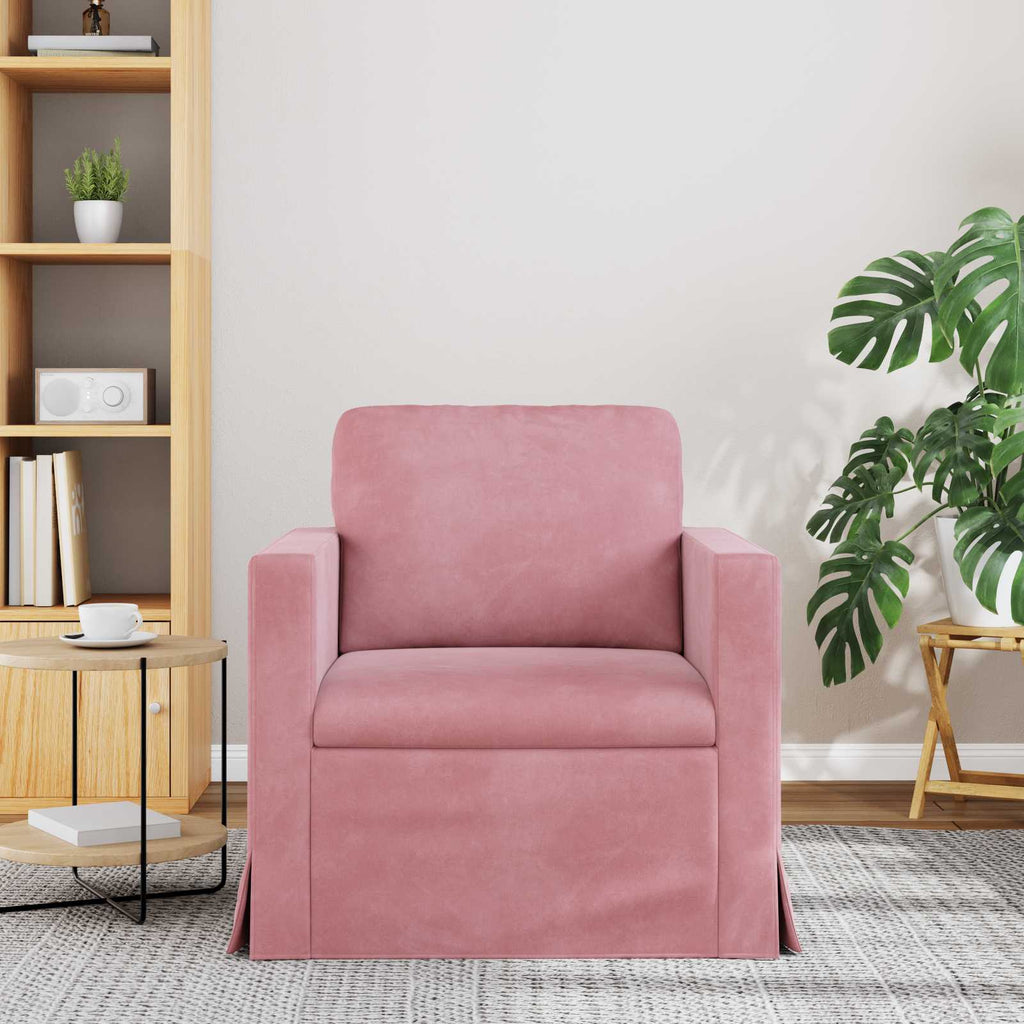 vidaXL Sofa Różowy 78 x 78 x 80 cm Aksamit