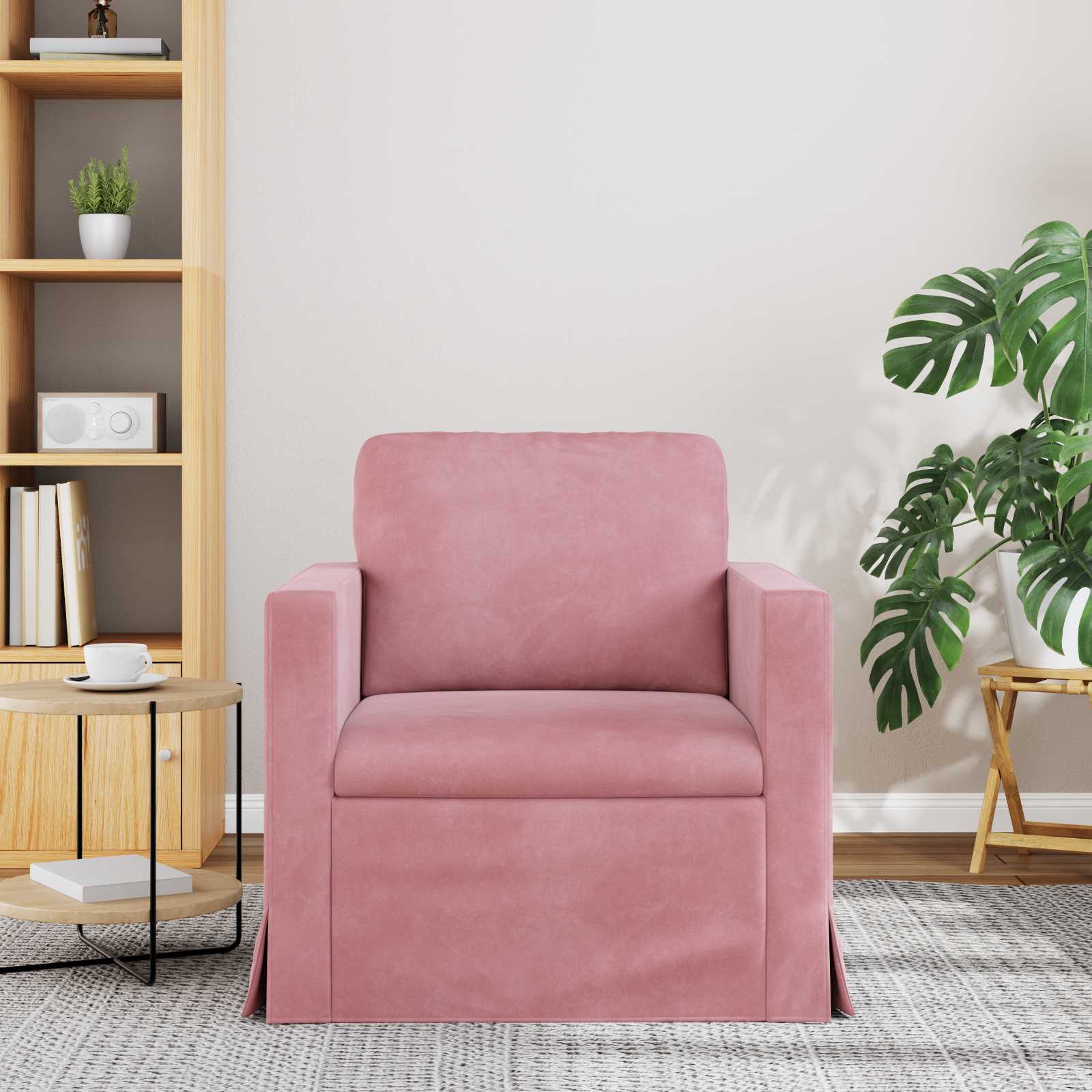 vidaXL Sofa Różowy 78 x 78 x 80 cm Aksamit