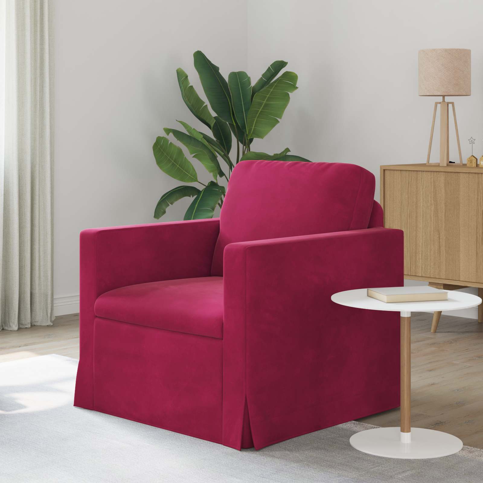 vidaXL Sofa Czerwone wino 78 x 78 x 80 cm Aksamit