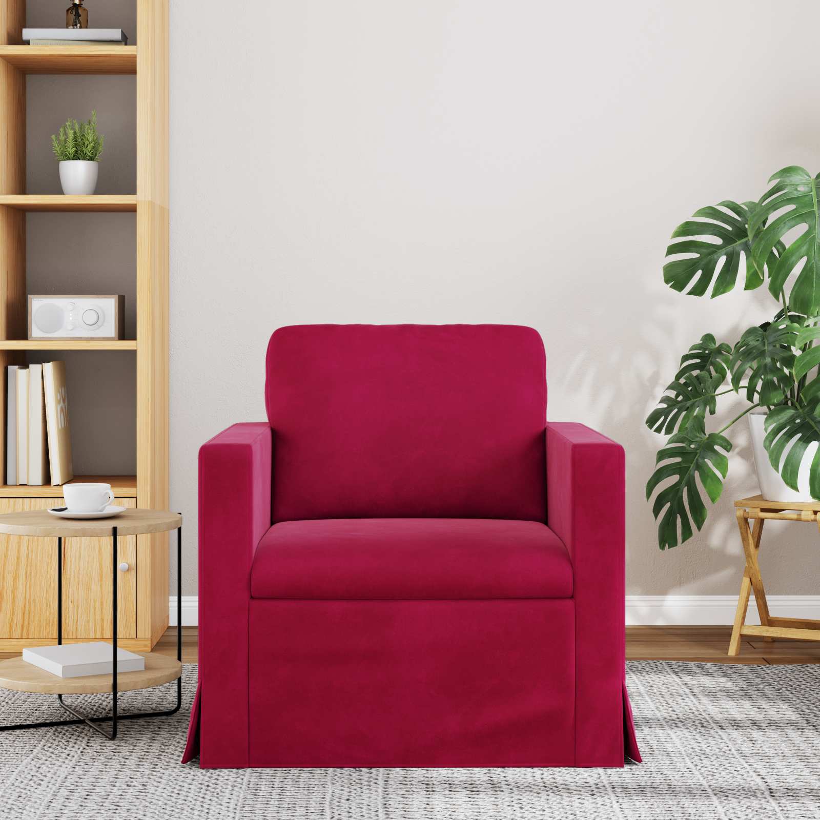 vidaXL Sofa Czerwone wino 78 x 78 x 80 cm Aksamit