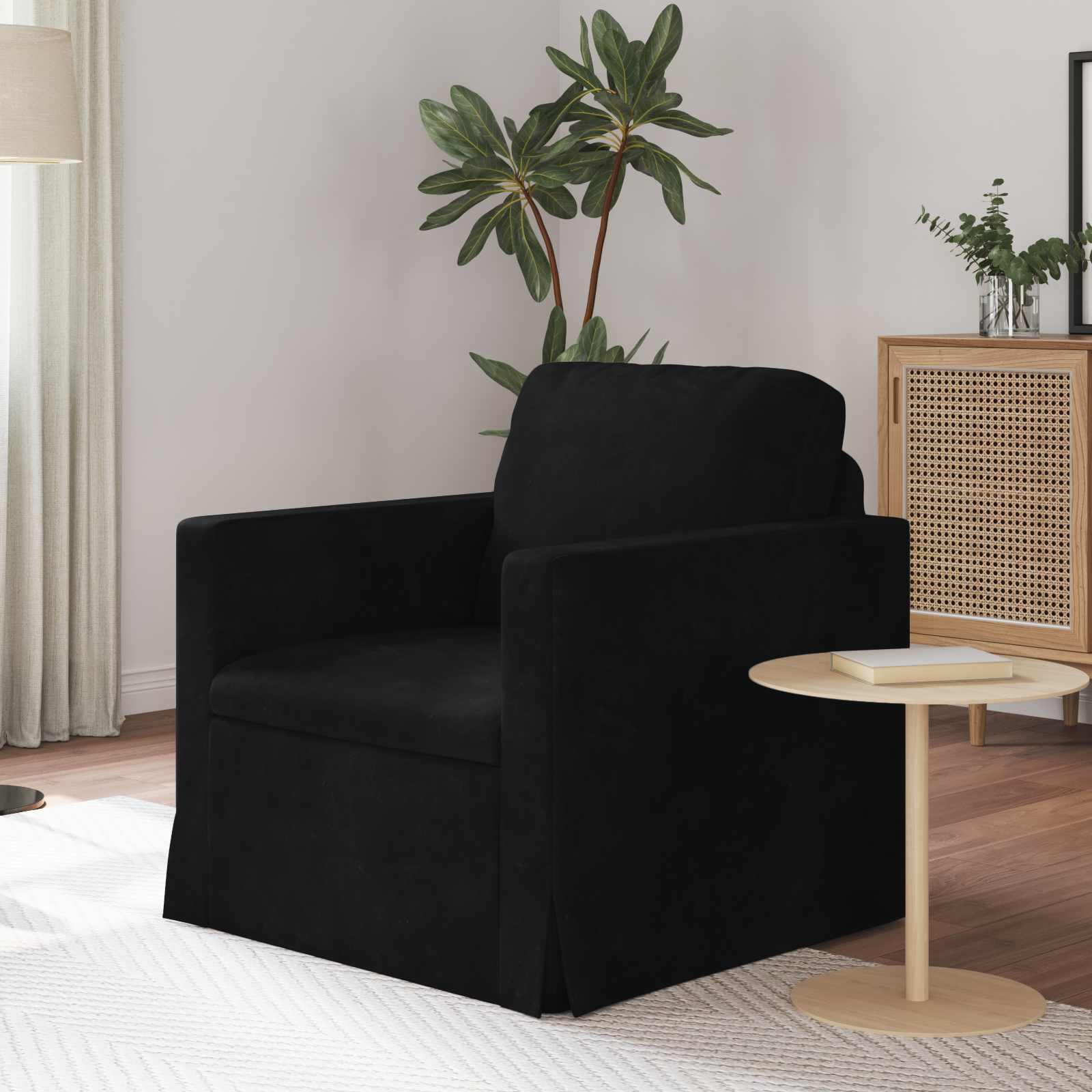 vidaXL Sofa Czarny 78 x 78 x 80 cm Aksamit