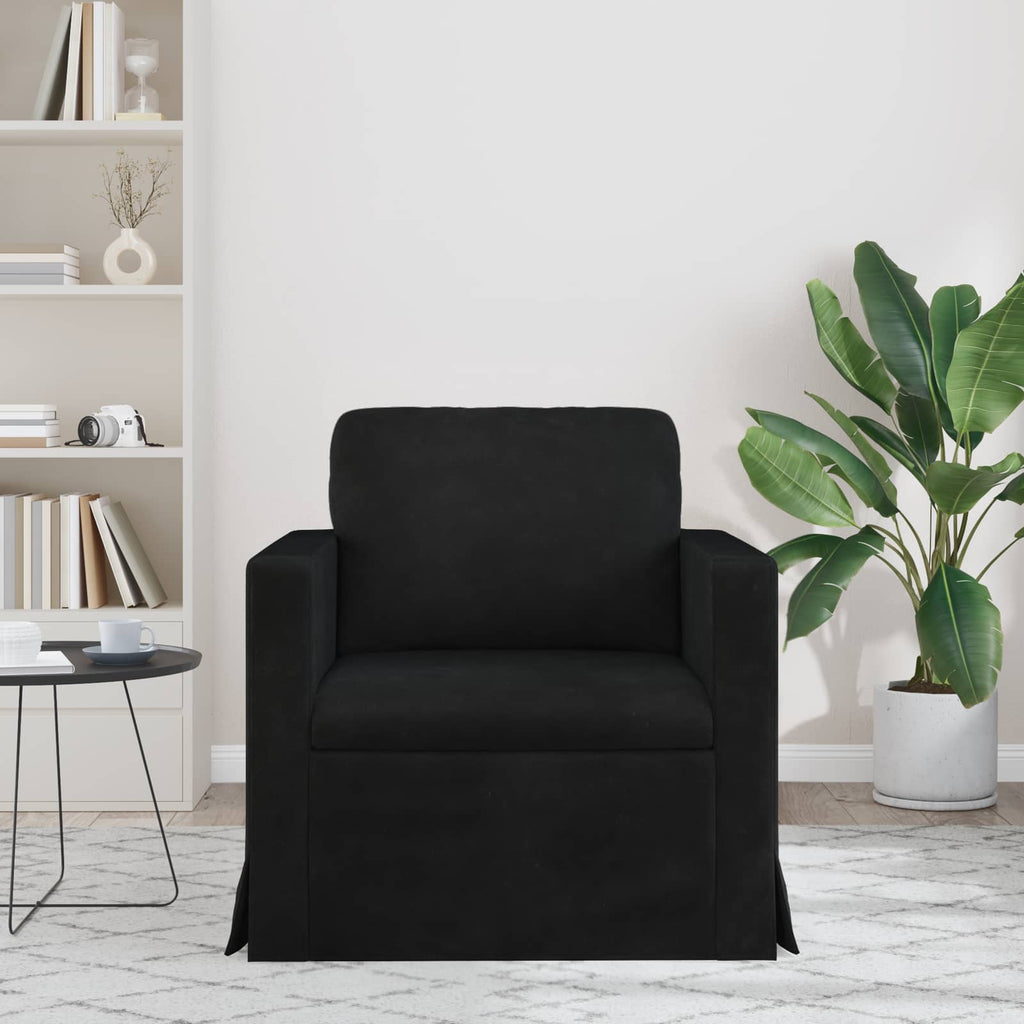 vidaXL Sofa Czarny 78 x 78 x 80 cm Aksamit