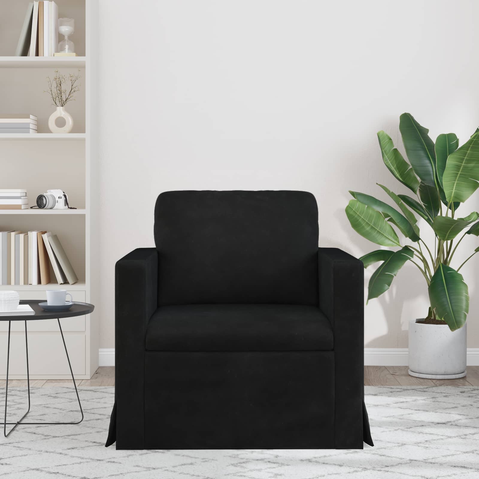vidaXL Sofa Czarny 78 x 78 x 80 cm Aksamit