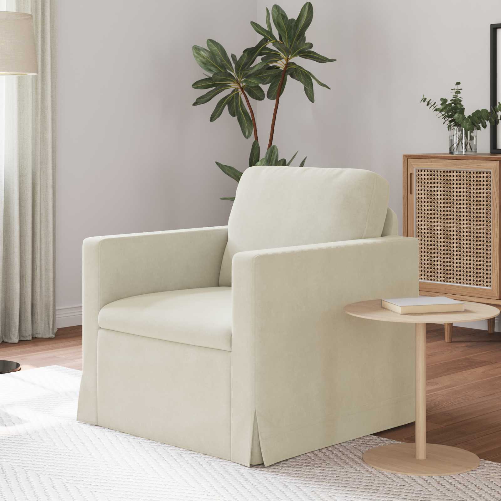 vidaXL Sofa Kremowy 78 x 78 x 80 cm Aksamit