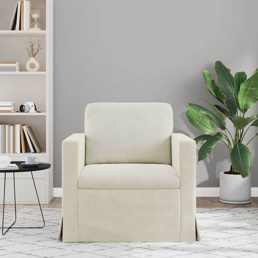 vidaXL Sofa Kremowy 78 x 78 x 80 cm Aksamit