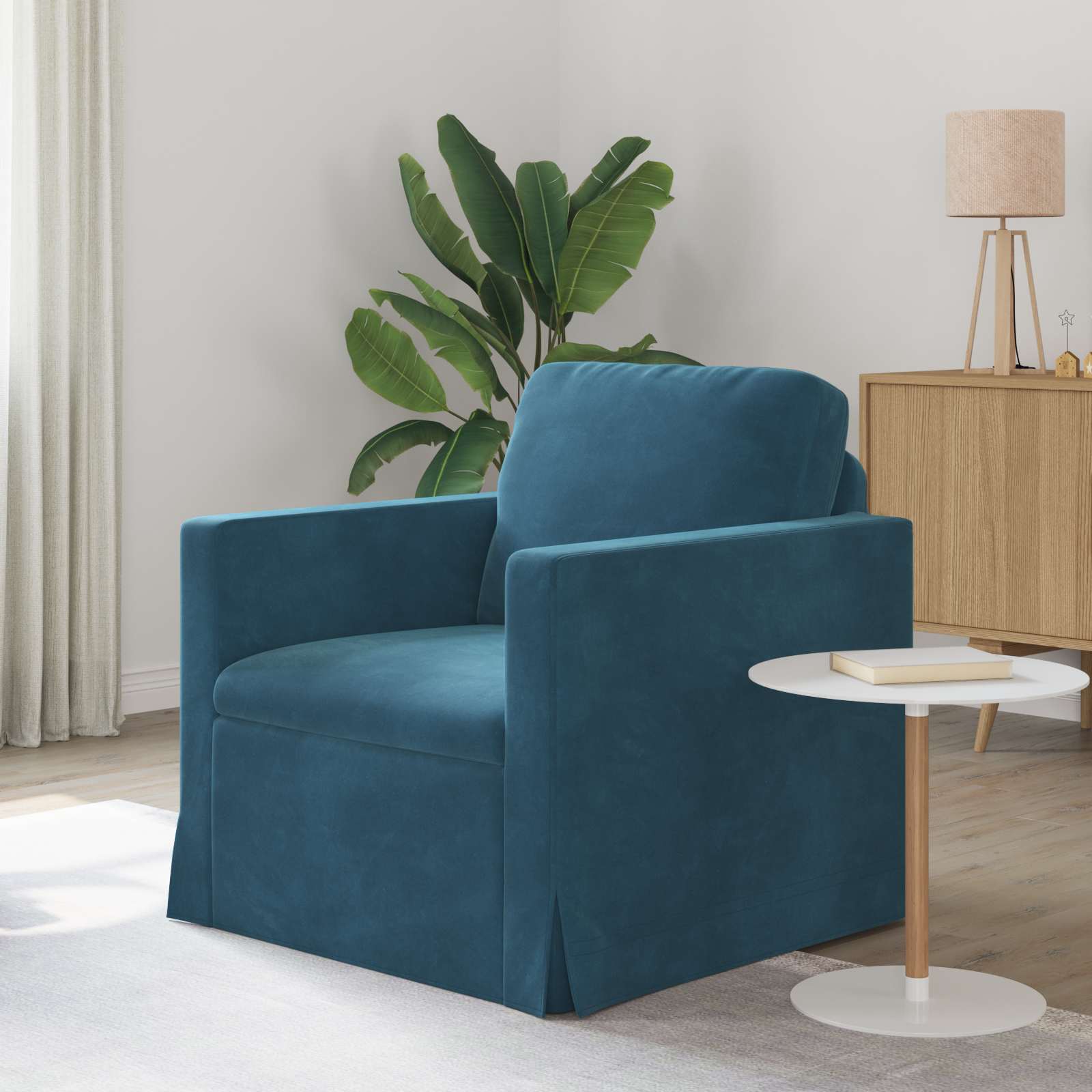 vidaXL Sofa Niebieski 78 x 78 x 80 cm Aksamit