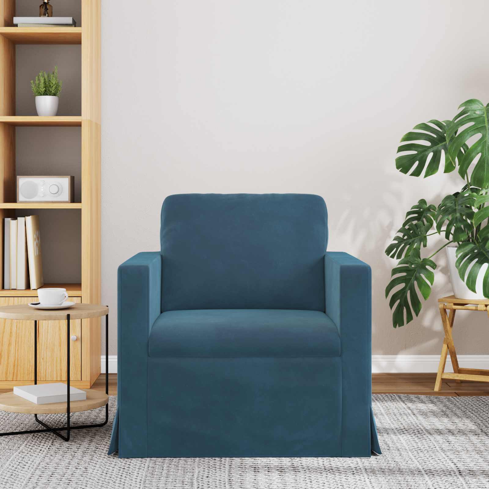 vidaXL Sofa Niebieski 78 x 78 x 80 cm Aksamit