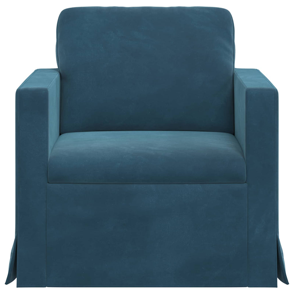vidaXL Sofa Niebieski 78 x 78 x 80 cm Aksamit