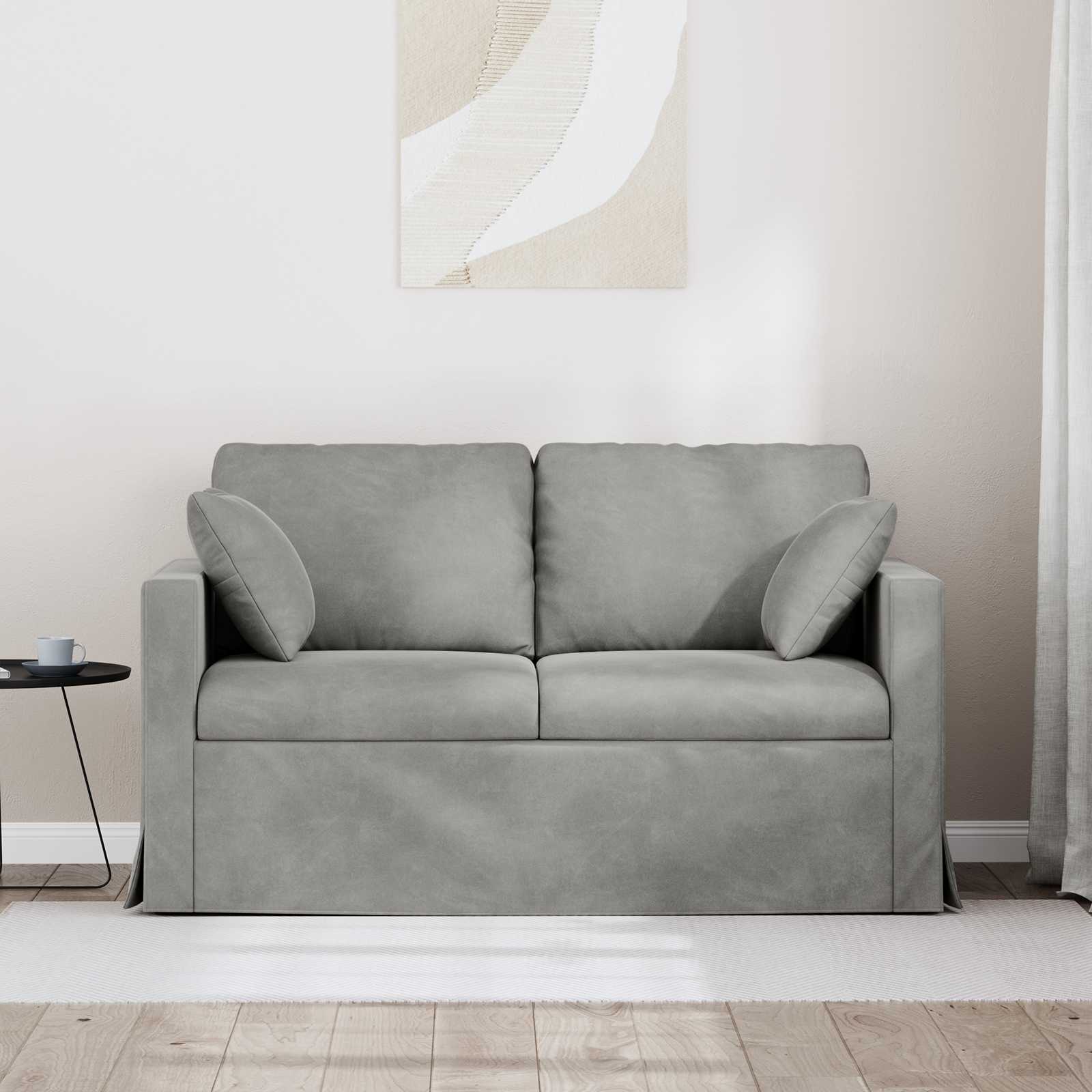 vidaXL Sofa Jasnoszary 138 x 78 x 80 cm Aksamit