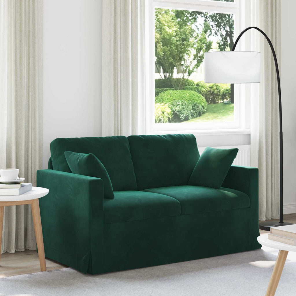 vidaXL Sofa Ciemna zieleń 138 x 78 x 80 cm Aksamit