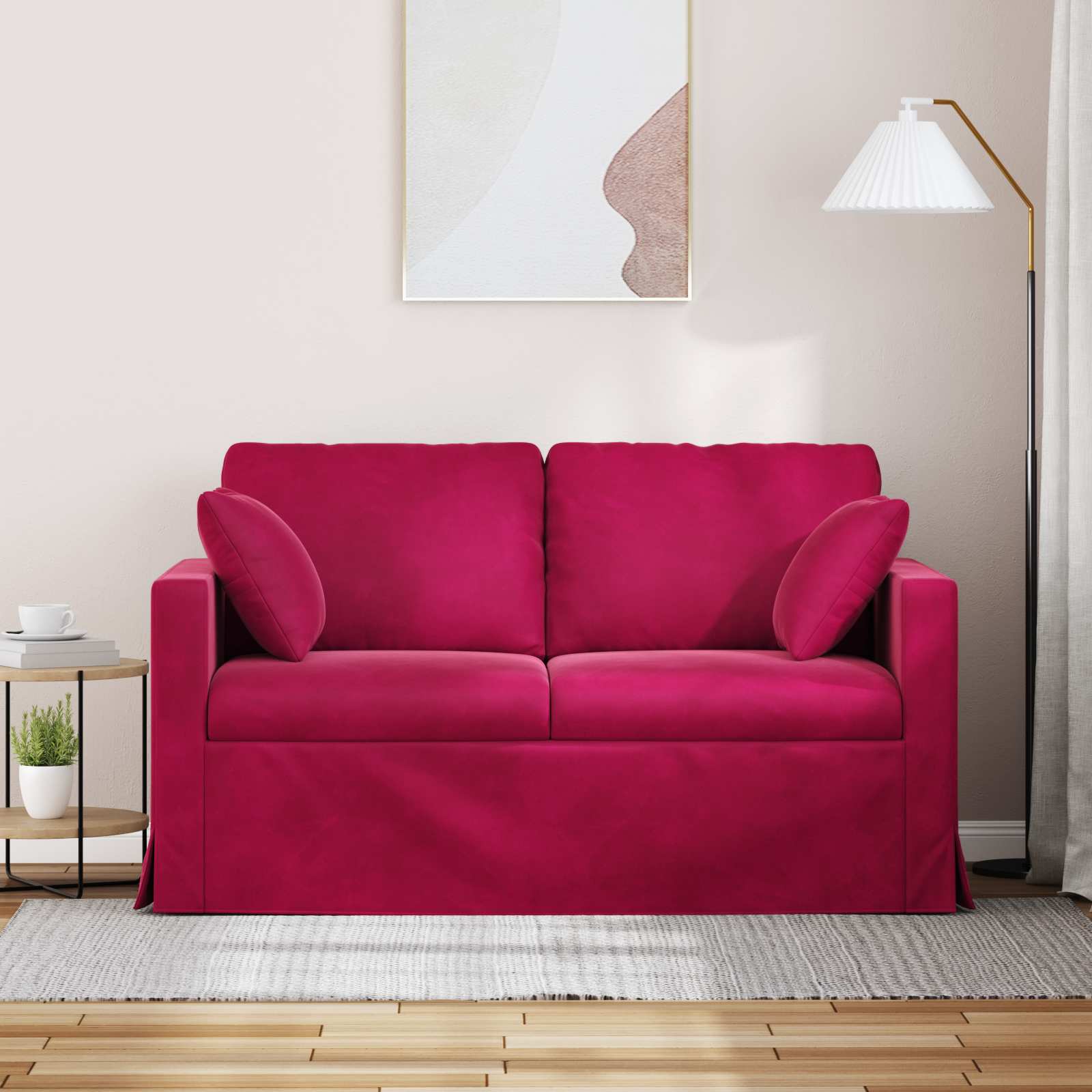 vidaXL Sofa Czerwone wino 138 x 78 x 80 cm Aksamit