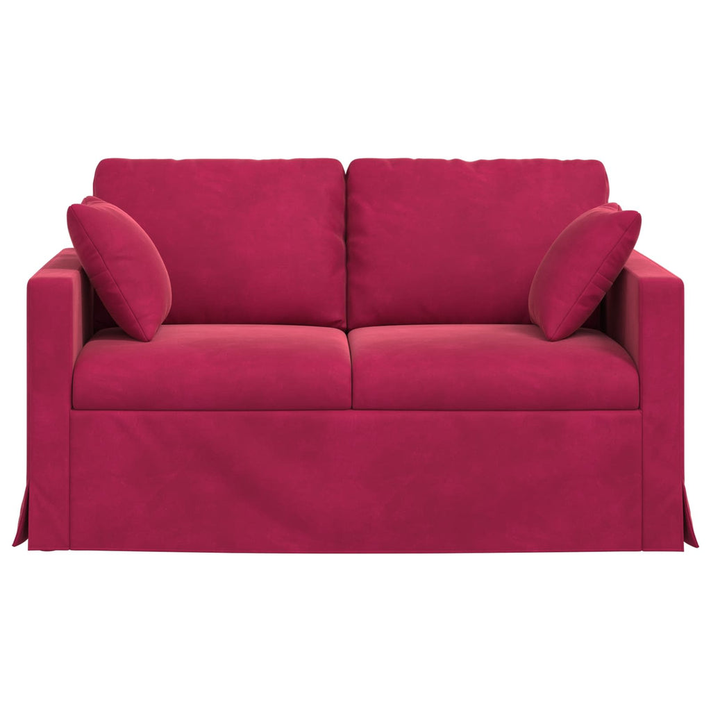vidaXL Sofa Czerwone wino 138 x 78 x 80 cm Aksamit