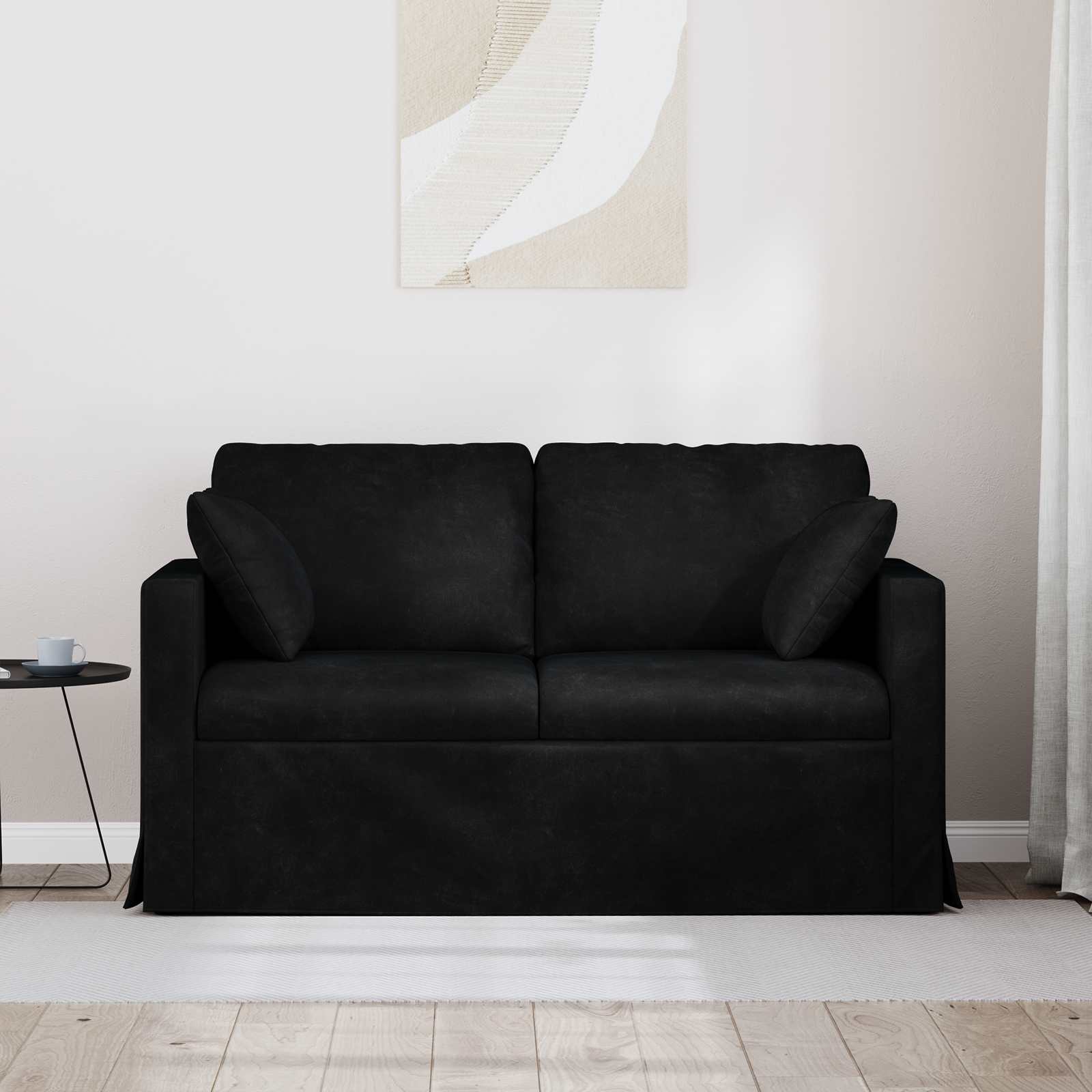vidaXL Sofa Czarny 138 x 78 x 80 cm Aksamit
