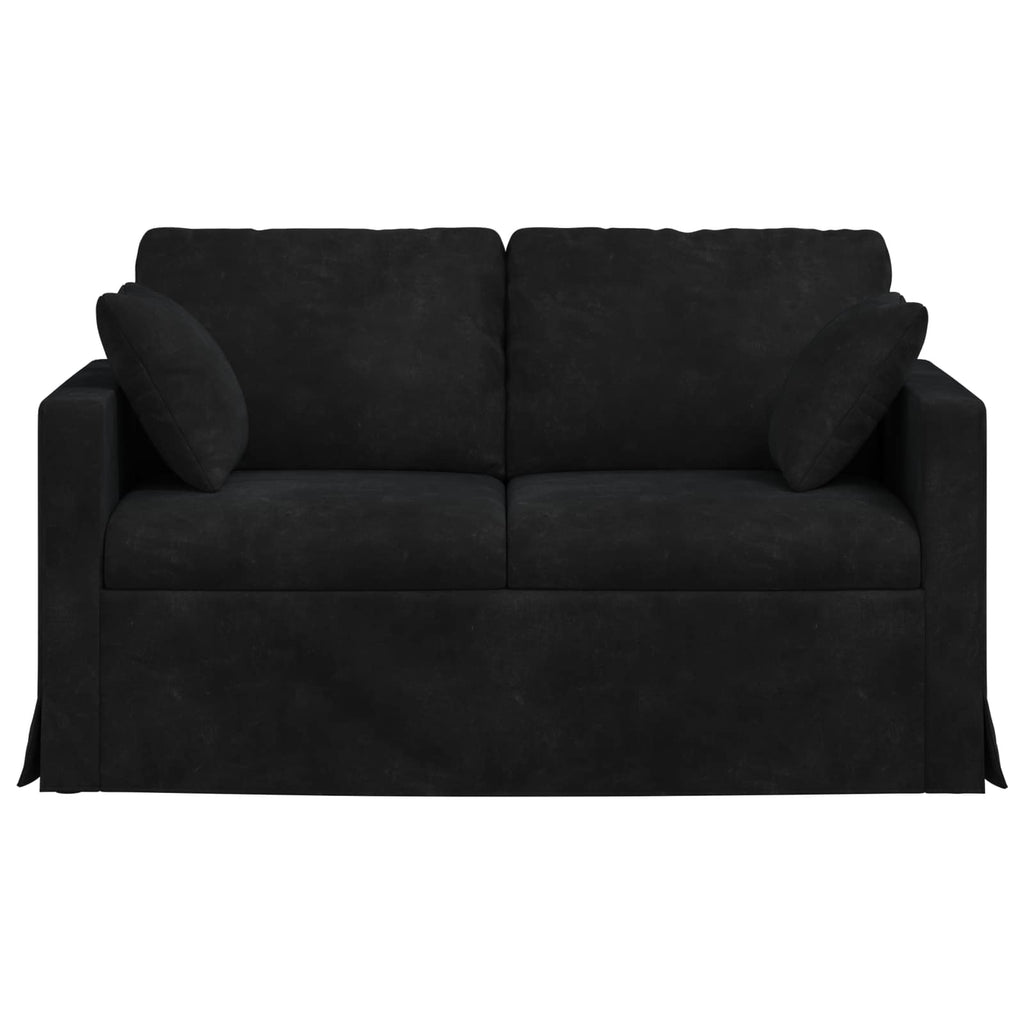 vidaXL Sofa Czarny 138 x 78 x 80 cm Aksamit
