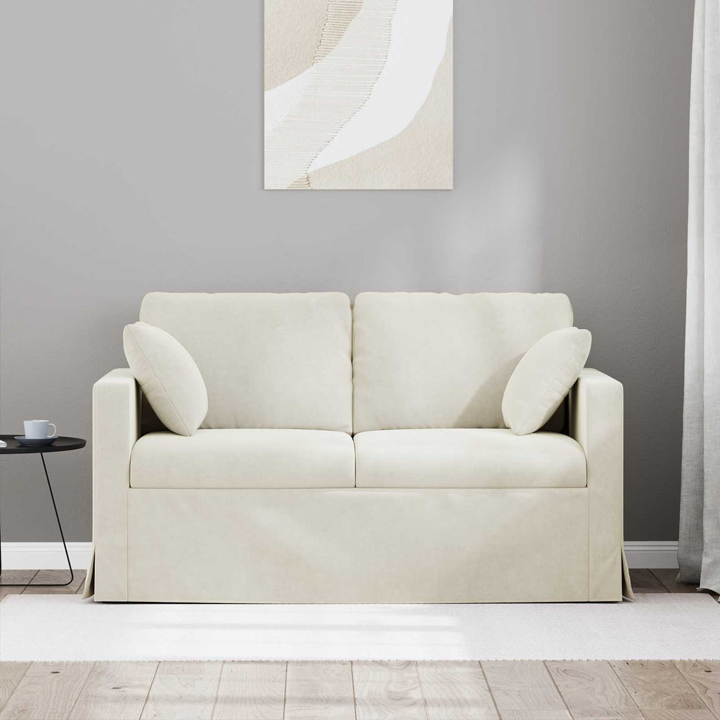 vidaXL Sofa Kremowy 138 x 78 x 80 cm Aksamit
