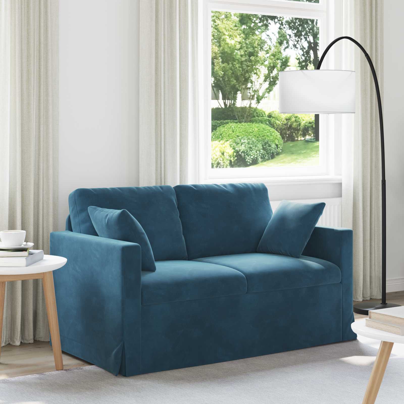 vidaXL Sofa Niebieski 138 x 78 x 80 cm Aksamit