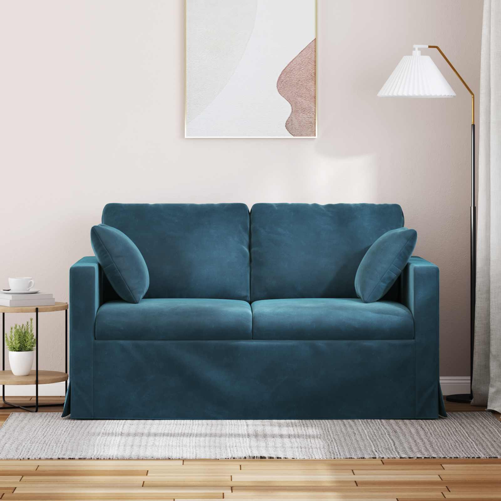 vidaXL Sofa Niebieski 138 x 78 x 80 cm Aksamit