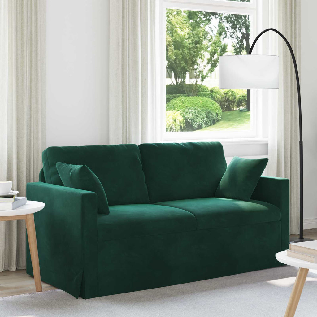 vidaXL Sofa Ciemna zieleń 158 x 78 x 80 cm Aksamit