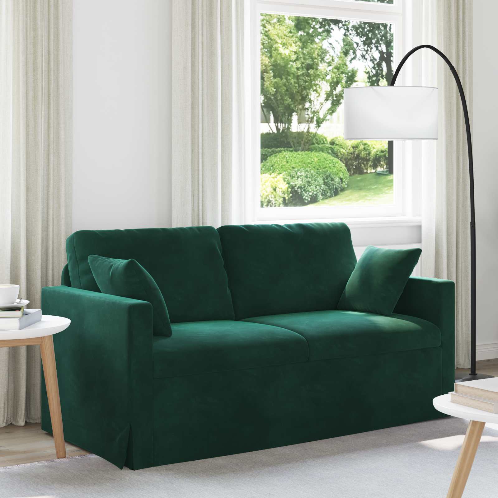 vidaXL Sofa Ciemna zieleń 158 x 78 x 80 cm Aksamit