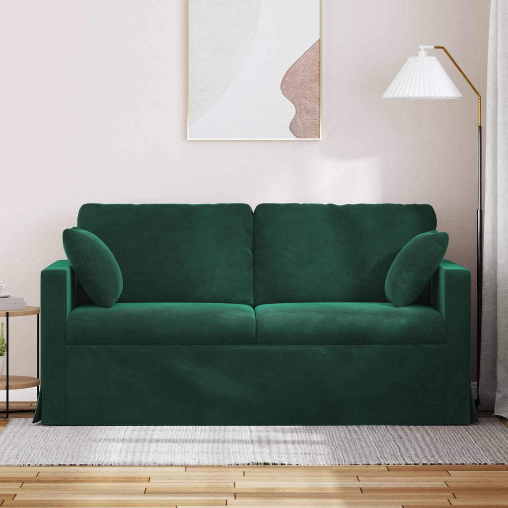 vidaXL Sofa Ciemna zieleń 158 x 78 x 80 cm Aksamit