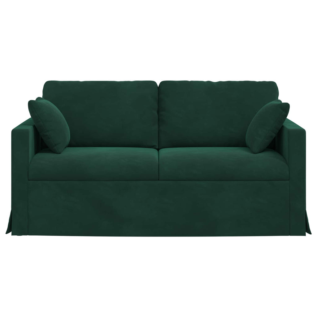 vidaXL Sofa Ciemna zieleń 158 x 78 x 80 cm Aksamit