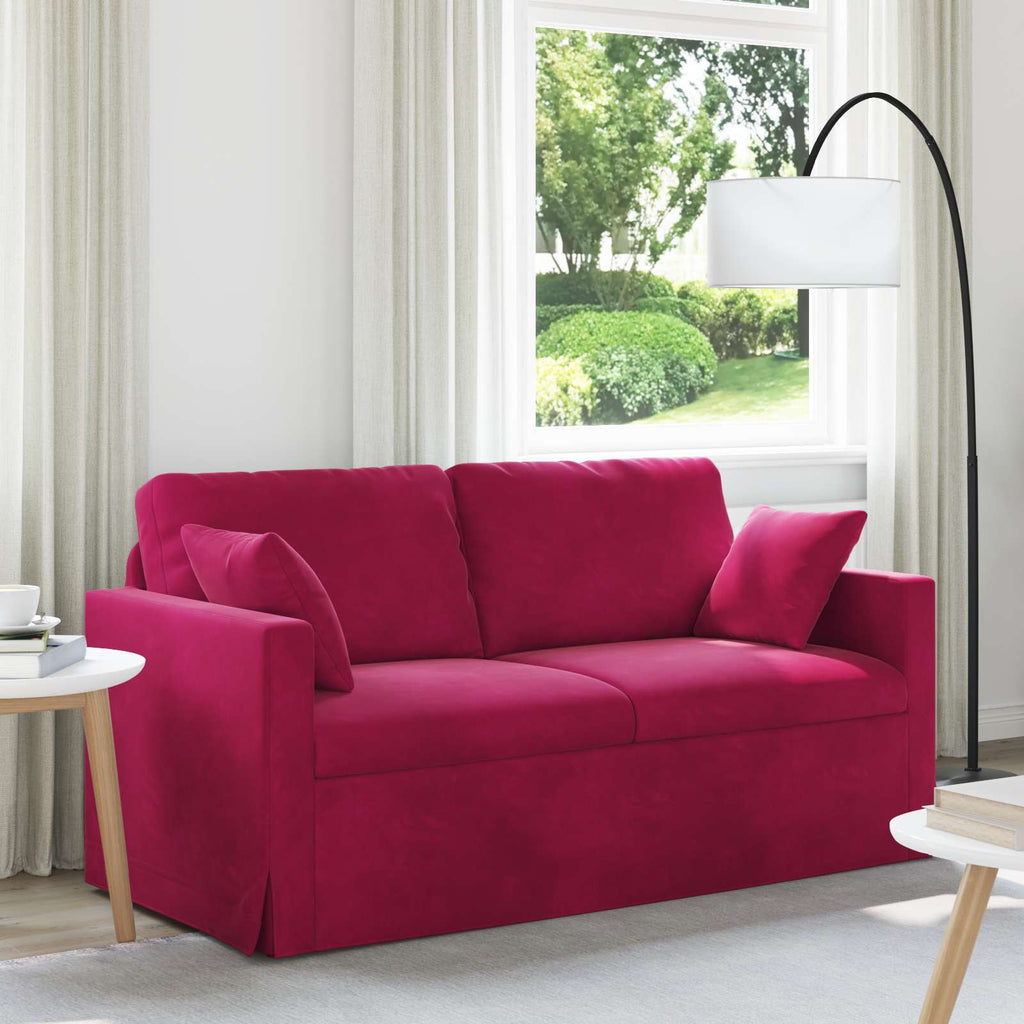 vidaXL Sofa Czerwone wino 158 x 78 x 80 cm Aksamit