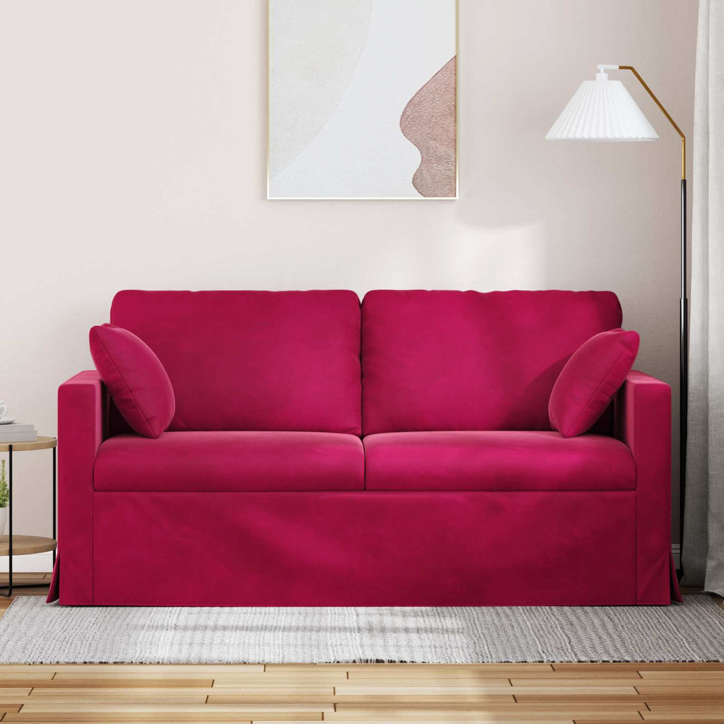 vidaXL Sofa Czerwone wino 158 x 78 x 80 cm Aksamit